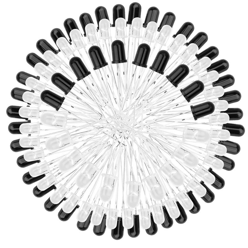 FORITO 2 Sets 50Pcs LEDs Infrared Emitter and IR Receiver Diode 5mm 940nm Infrared Emission and Receiver Diode(100Pcs in Total)[Light Emitting diodes (LEDs)] - Image 1